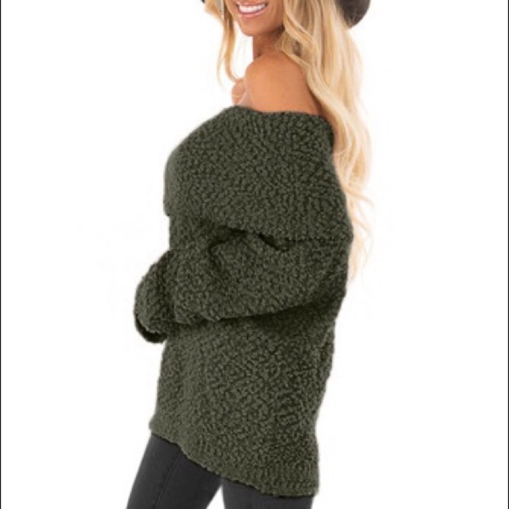 Last one✨Carmen cozy sweater✨✨off shoulder sweater - Picture 2 of 3